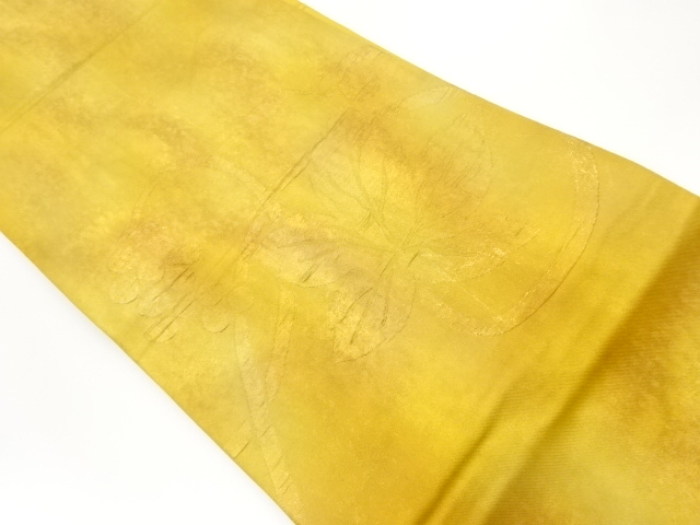 ふくれ織引箔葡萄唐草模様織出し名古屋帯